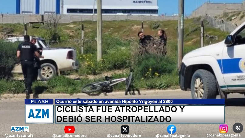 Ciclista fue atropellado y debió ser hospitalizado